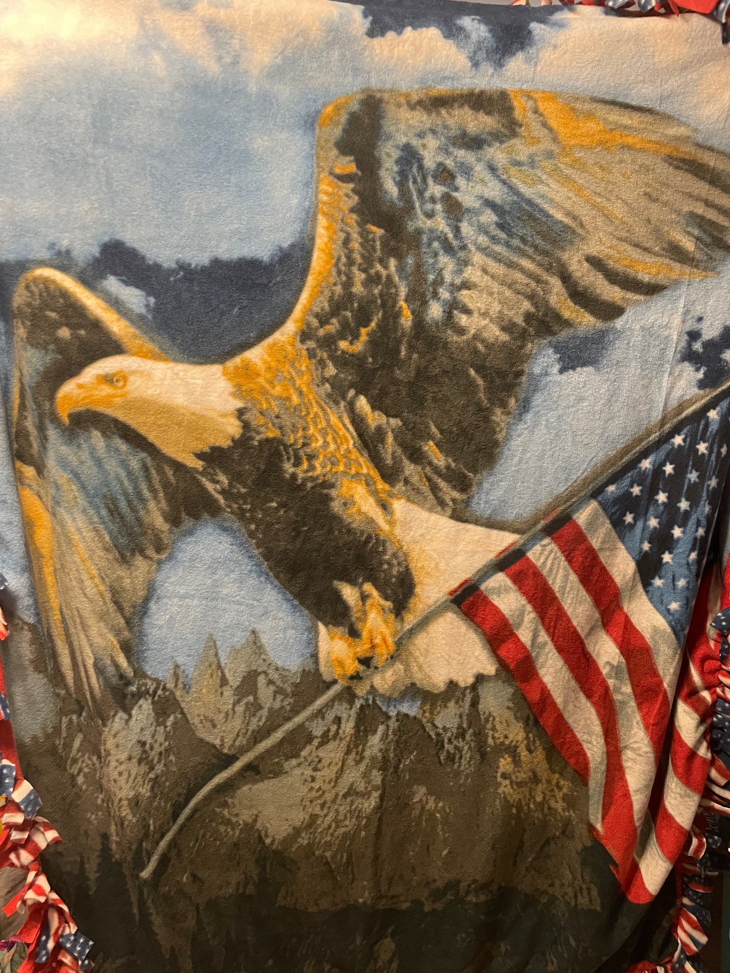 Bald Eagle American Flag Blanket